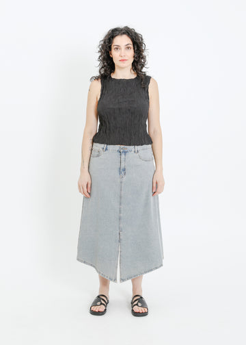 HUGH DENIM SKIRT / INDIGO BEIGE WASH