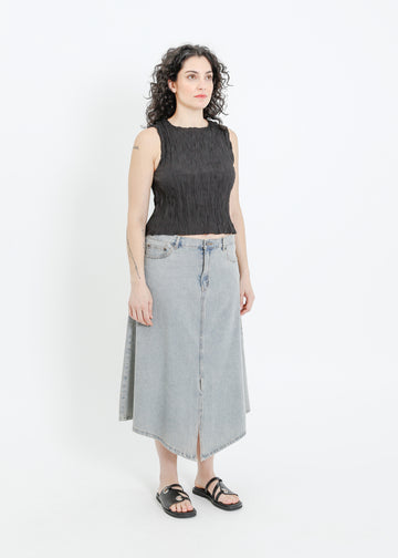 HUGH DENIM SKIRT / INDIGO BEIGE WASH