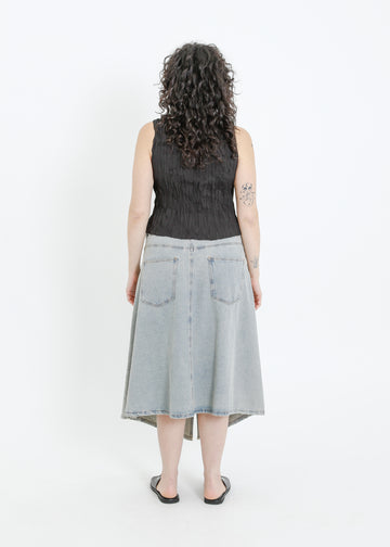 HUGH DENIM SKIRT / INDIGO BEIGE WASH