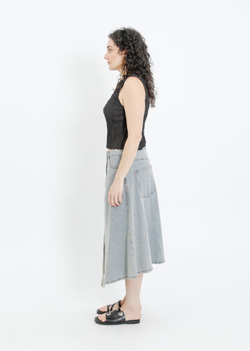 HUGH DENIM SKIRT / INDIGO BEIGE WASH