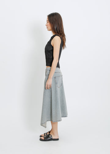 HUGH DENIM SKIRT / INDIGO BEIGE WASH