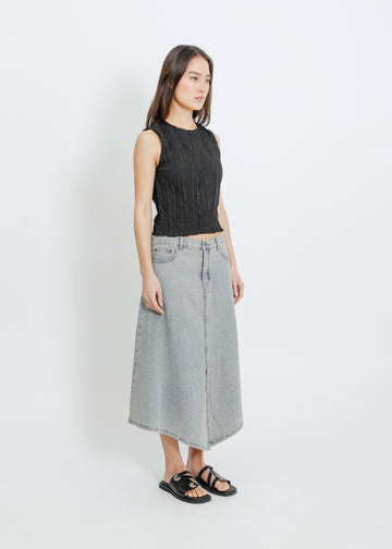 HUGH DENIM SKIRT / INDIGO BEIGE WASH