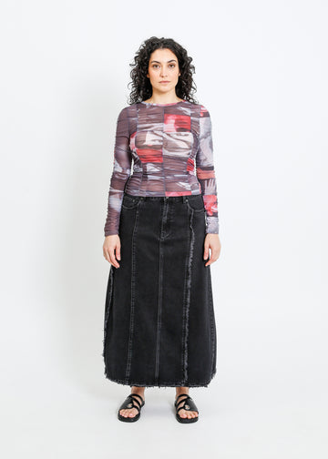 JONAH DENIM SKIRT / BLACK