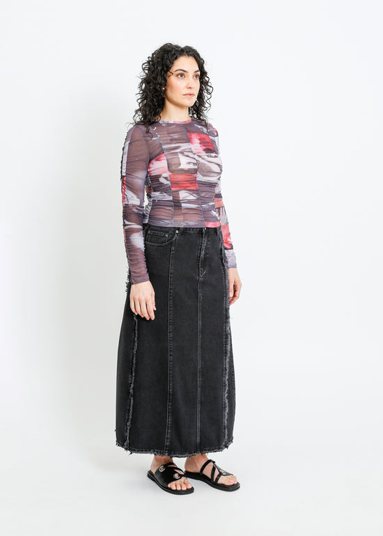 JONAH DENIM SKIRT / BLACK