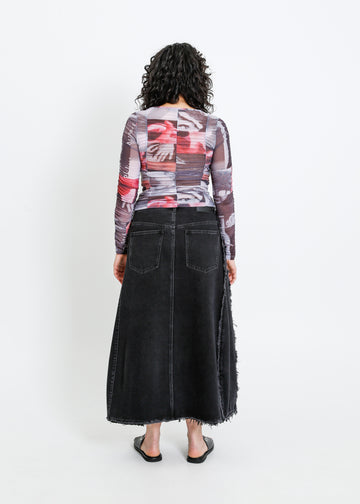 JONAH DENIM SKIRT / BLACK