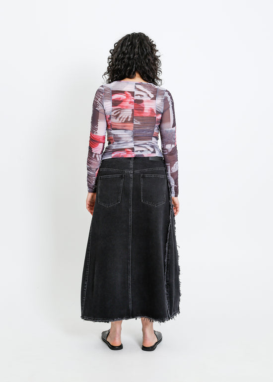 JONAH DENIM SKIRT / BLACK