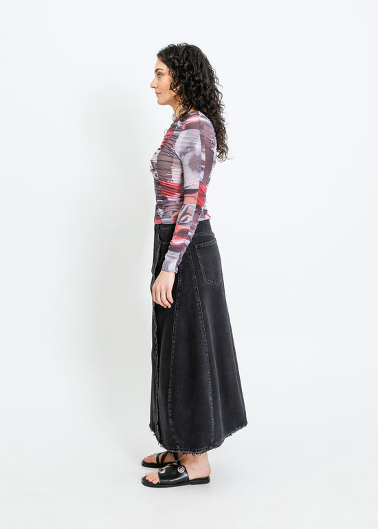 JONAH DENIM SKIRT / BLACK