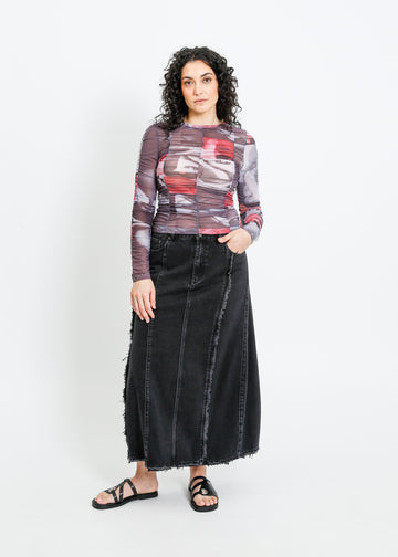 JONAH DENIM SKIRT / BLACK