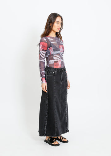 JONAH DENIM SKIRT / BLACK