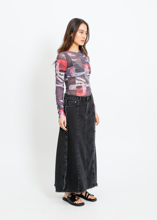 JONAH DENIM SKIRT / BLACK