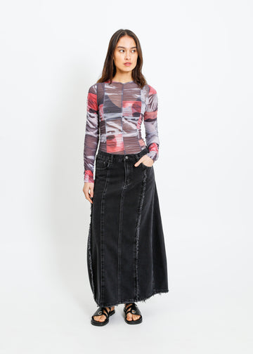 JONAH DENIM SKIRT / BLACK