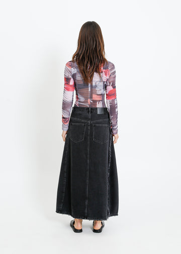 JONAH DENIM SKIRT / BLACK
