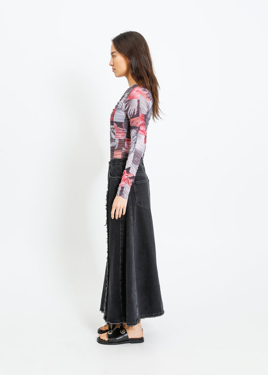 JONAH DENIM SKIRT / BLACK