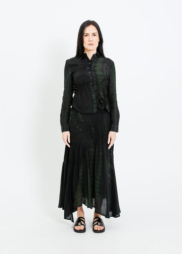 RAVEN SKIRT / BLACK-GREEN