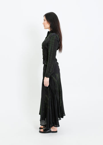 RAVEN SKIRT / BLACK-GREEN