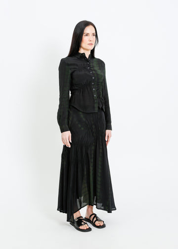 RAVEN SKIRT / BLACK-GREEN