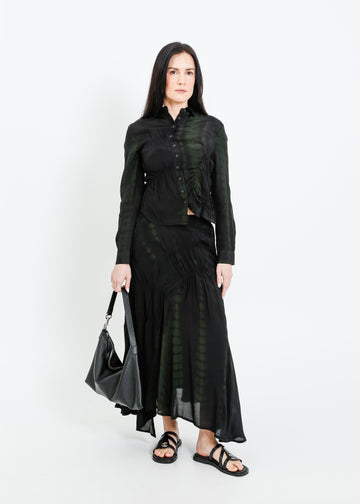 RAVEN SKIRT / BLACK-GREEN