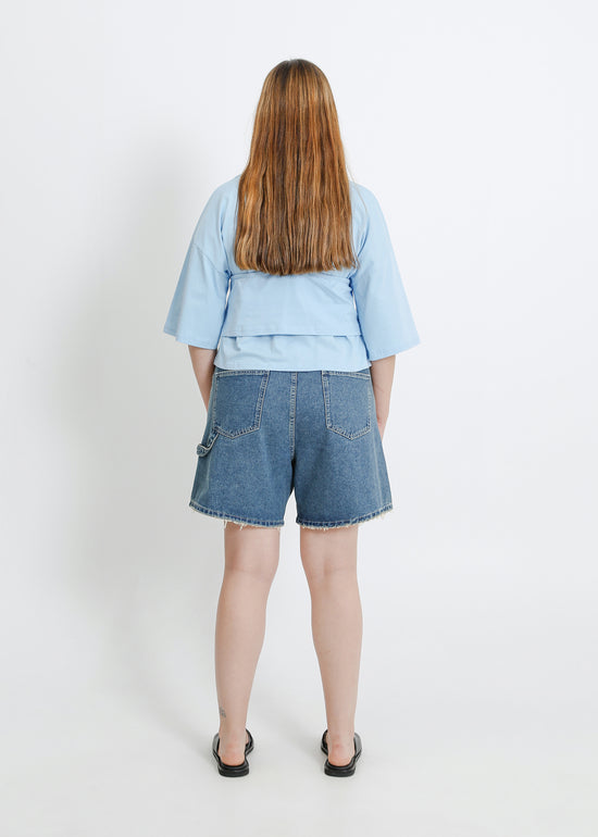 GARCIA DENIM SHORT / INDIGO GREEN WASH