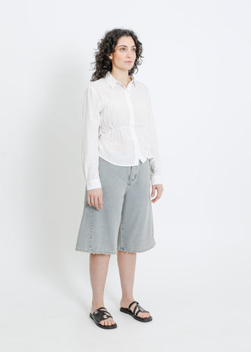 DARIO DENIM SHORT / INDIGO BEIGE WASH
