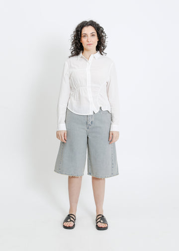 DARIO DENIM SHORT / INDIGO BEIGE WASH