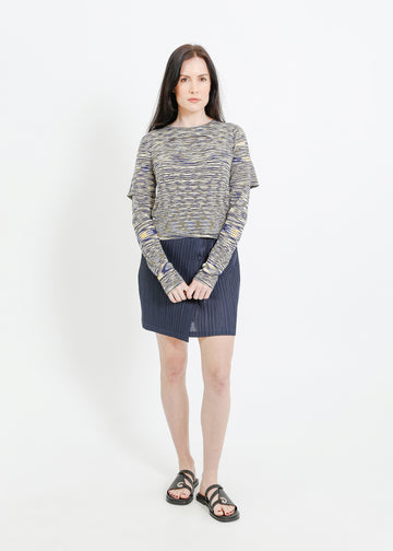 SANSA KNIT TOP / BLUE-YELLOW SPACE DYE