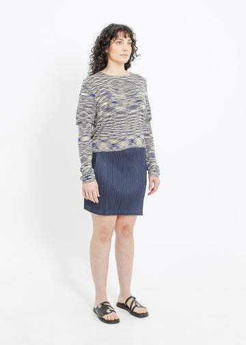 SANSA KNIT TOP / BLUE-YELLOW SPACE DYE