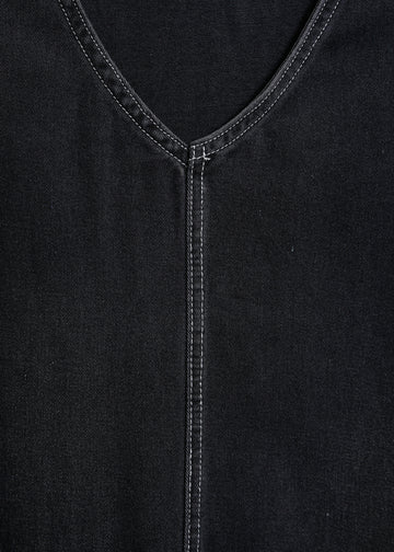 ELENA DENIM PINAFORE / WASHED BLACK