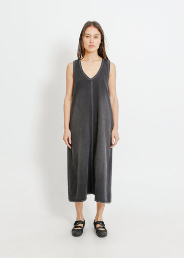 ELENA DENIM PINAFORE / WASHED BLACK
