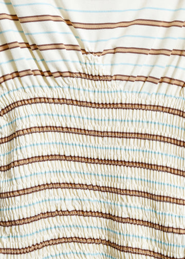 MARIANNA TOP / CREAM-BROWN-BLUE