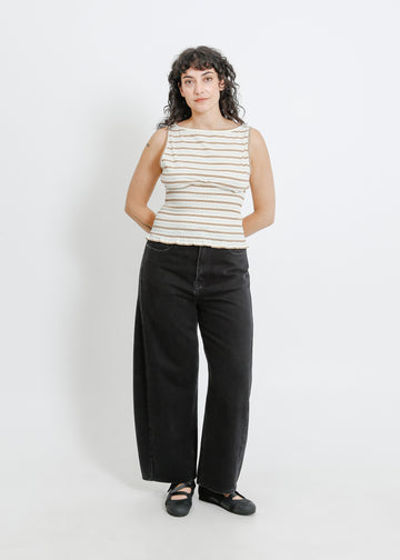 MARIANNA TOP / CREAM-BROWN-BLUE