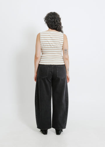 MARIANNA TOP / CREAM-BROWN-BLUE