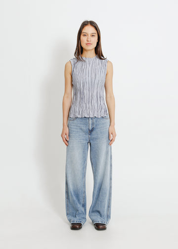 CLOVER PLEAT TOP / SILVER