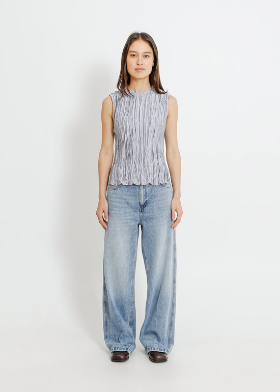 CLOVER PLEAT TOP / SILVER