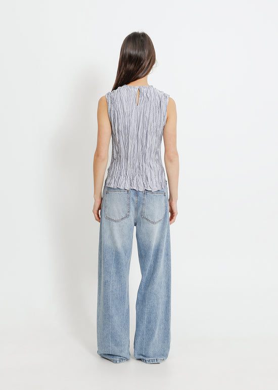 CLOVER PLEAT TOP / SILVER