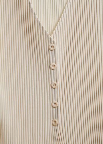 Leonie Pleat Vest / Cream