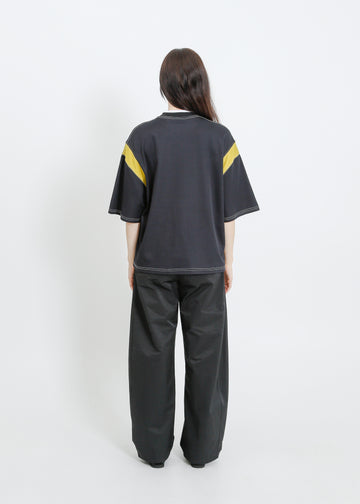 CASSIO OVERSIZE TEE / BLACK-CHARTREUSE