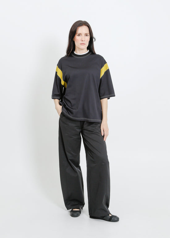 CASSIO OVERSIZE TEE / BLACK-CHARTREUSE