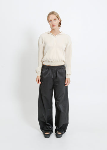 TARAN PLEAT HOODIE / CREAM