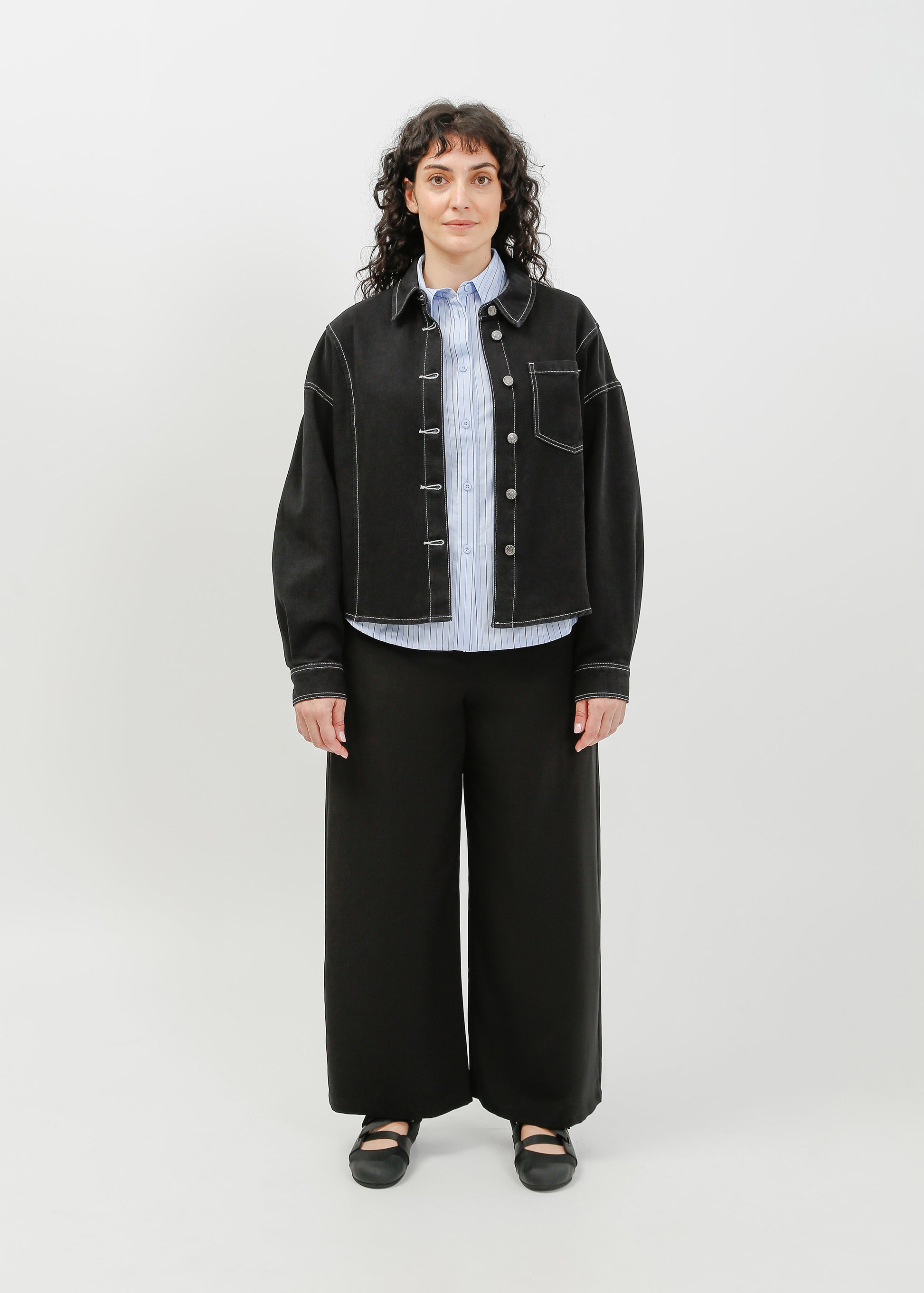 Ramona Denim Shirt / Washed Black - 
Washed Black (image 8)