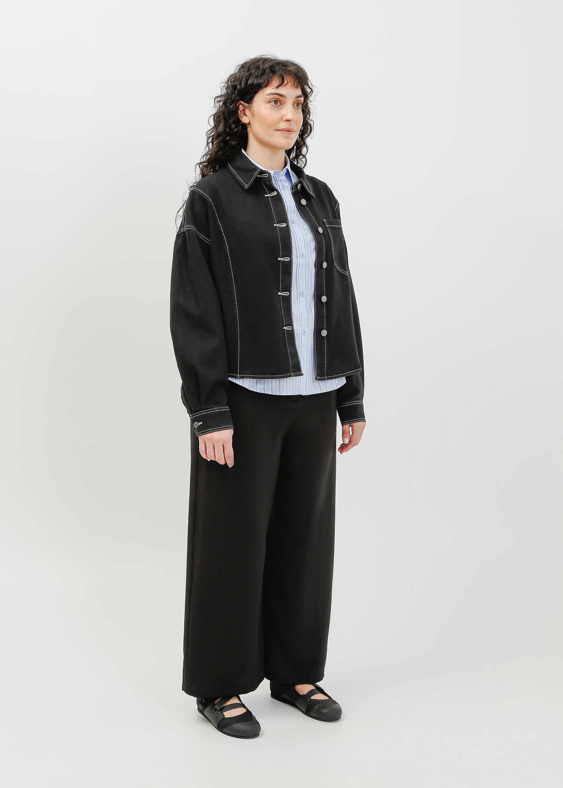 Ramona Denim Shirt / Washed Black - 
Washed Black (image 9)