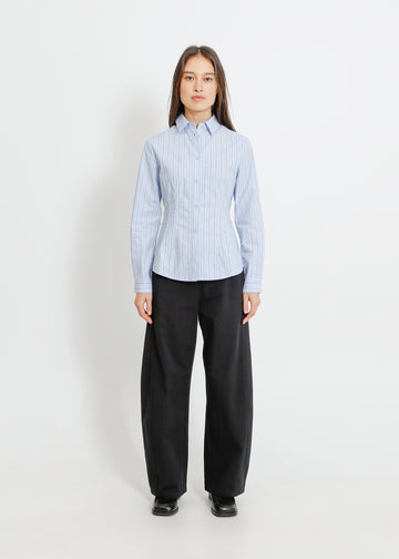 HANIYA SHIRT / BLUE-BEIGE