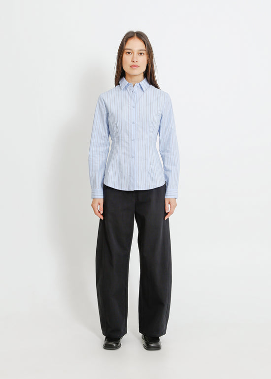 HANIYA SHIRT / BLUE-BEIGE