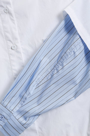 ADLINA SHIRT / WHITE-BLUE-BEIGE
