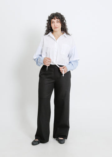 ADLINA SHIRT / WHITE-BLUE-BEIGE