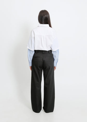 ADLINA SHIRT / WHITE-BLUE-BEIGE