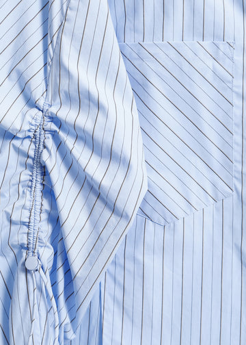 SATINE SHIRT / BLUE-BEIGE