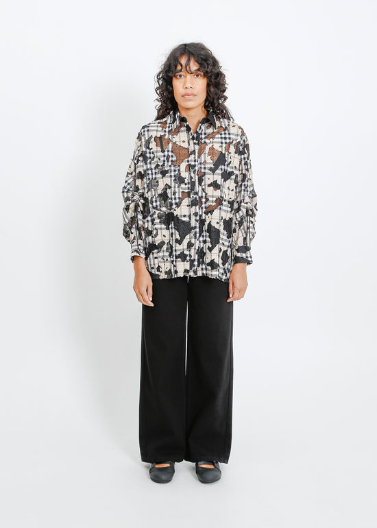 Satine Shirt / Moss-Black