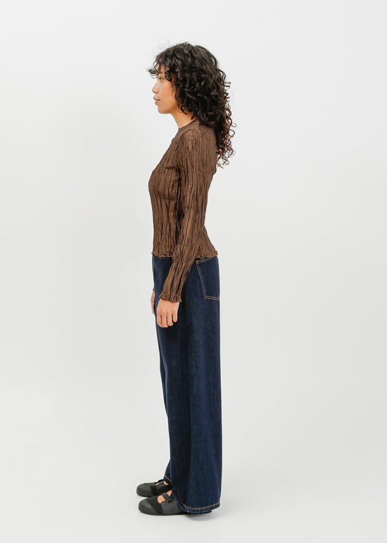 Shaun Pleat Top / Espresso