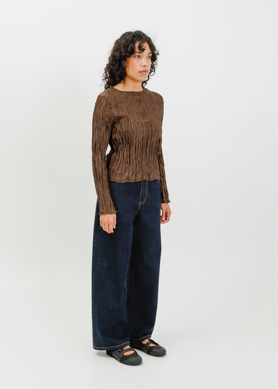Shaun Pleat Top / Espresso