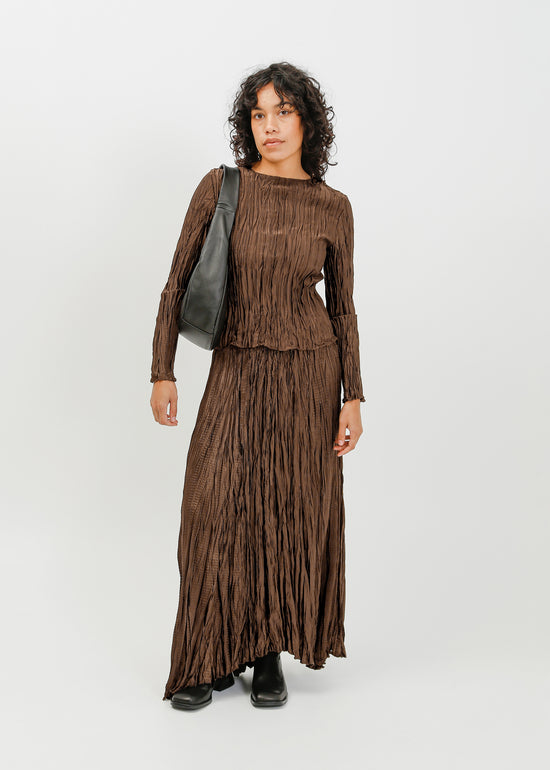 Shaun Pleat Top / Espresso